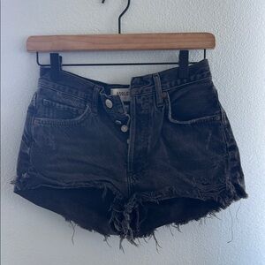 Agolde Distressed Black Jean Shorts